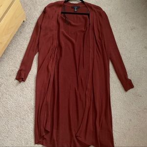 Forever21 Maroon Long Cardigan
